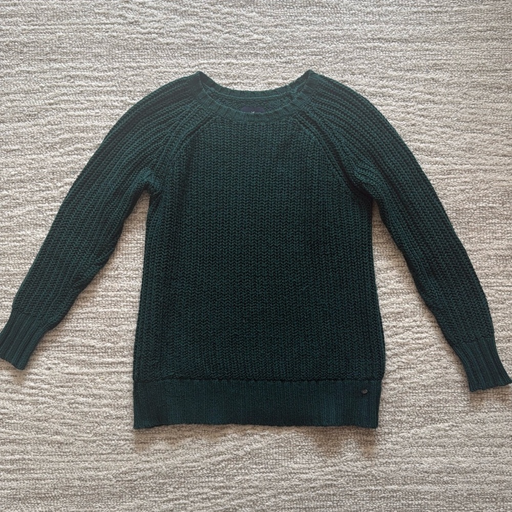 Dark Green American Eagle Long Sweater size small